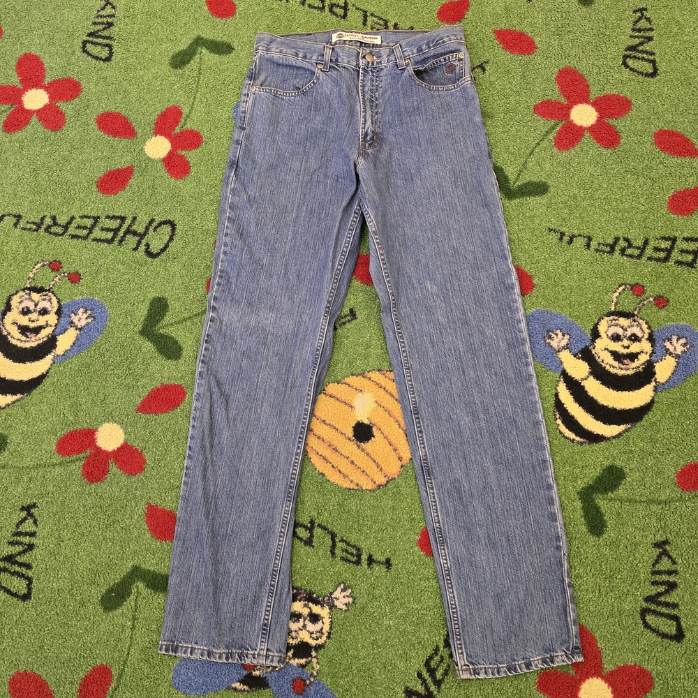 Harley Davidson Straight Leg Classic Blue Denim Jeans Size 33/34